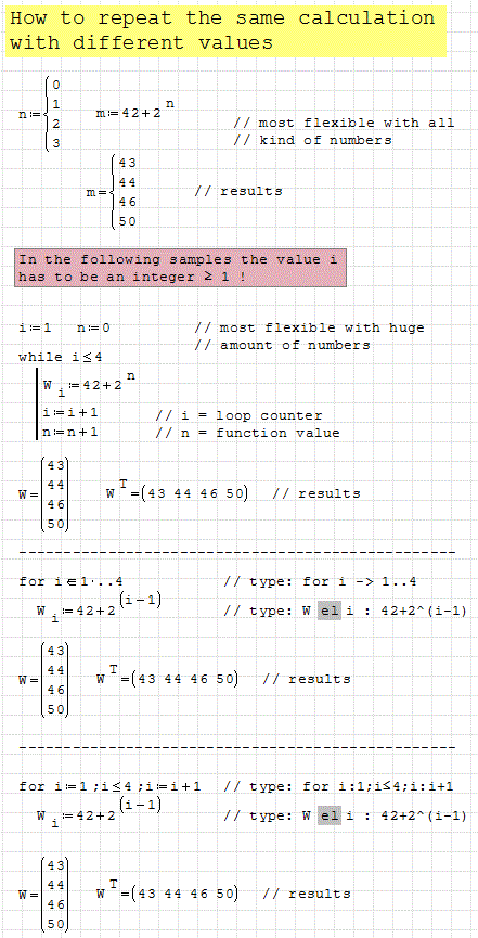 SMath - repeat calculation